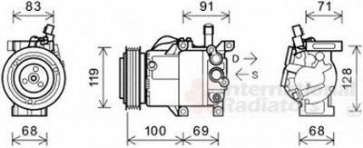 VAN WEZEL 8300k144 -  Компрессор, кондиционер